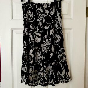 K&Company Vintage Flowy Floral Midi Skirt Modern Size 6/Vntg 8/Small